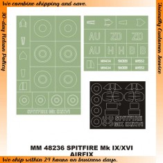 1/48 Spitfire Mk.IX/XVI Paint Mask for Airfix kit (Canopy Masks + Insignia Masks)