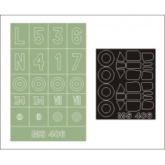 1/48 Morane-Saulnier MS-406 Paint Mask for AZ Models kit (Canopy Masks + Insignia Masks)
