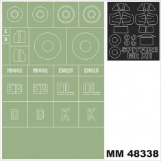 1/48 Spitfire Mk.XII Paint Mask for Airfix kit (Canopy Masks + Insignia Masks)