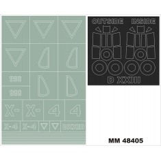 1/48 Fokker D.XXIII Paint Mask for RS Model 48001 kit (Canopy Masks + Insignia Mask)