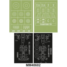 1/48 WWII British Hampden Torpedo Bomber Canopy and Insignia Masks for ICM kit
