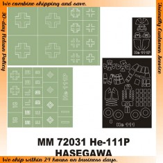 1/72 Heinkel He-111P Paint Mask for Hasegawa kit (Canopy Masks + Insignia Masks)