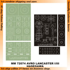 1/72 Avro Lancaster Mk.I/II Paint Mask for Hasegawa kit (Canopy Masks + Insignia Masks)