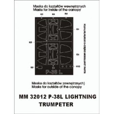 1/32 P-38L Paint Mask for Trumpeter kit (outside-inside)