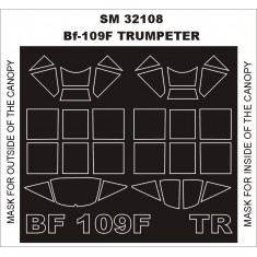 1/32 Messerschmitt Bf-109F Paint Mask for Trumpeter kit (outside-inside)