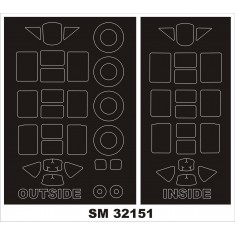 1/32 T-6 Texan Paint Mask for Kittyhawk kit (outside-inside)