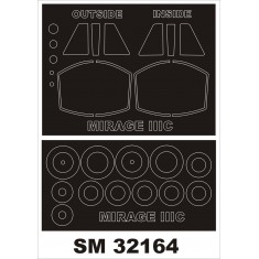 1/32 Dassault Mirage IIIC Paint Mask for Italeri kit (outside-inside)