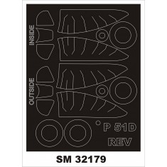 1/32 P-51D Mustang Paint Masks for Revell kits (outside-inside)