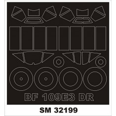 1/32 Messerschmitt Bf 109E-3 Masking for Hobby 2000 kits (outside-inside)