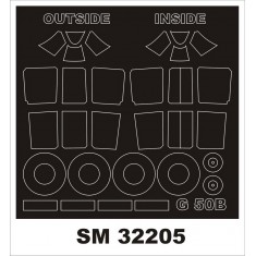 1/32 Fiat G-50B Canopy (outside, inside) & Wheels Paint Mask for Special Hobby kits