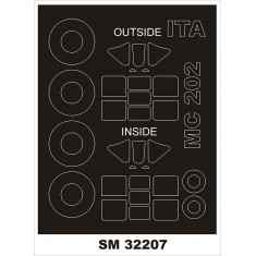1/32 MC 202 Canopy and Wheel Masks for Italeri kits (Outside-Inside)