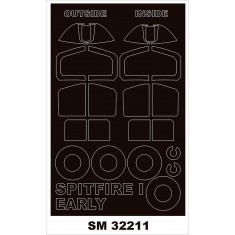 1/32 Spitfire I Early Canopy Masks (outside and inside) for Kotare kits