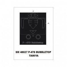 1/48 P-47D Bubbletop Paint Mask for Tamiya kit (outside)