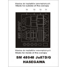 1/48 Ju-87 D/G Paint Mask for Hasegawa kit (outside-inside)