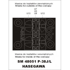1/48 P-38 J/L Paint Mask for Hasegawa kit (outside-inside)