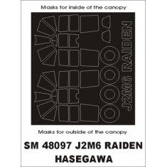 1/48 J2M6 Raiden Paint Mask for Hasegawa kit (outside-inside)