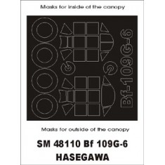 1/48 Messerschmitt Bf-109G-6 Paint Mask for Hasegawa kit (outside-inside)