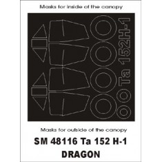 1/48 Ta-152 Paint Mask for Dragon kit (outside-inside)