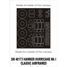 1/48 Hawker Hurricane Mk I Paint Mask for Classic Airframes kit (outside-inside)