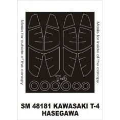 1/48 Kawasaki T-4 Paint Mask for Hasegawa kit (outside-inside)