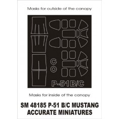 1/48 P-51B/C Paint Mask for Accurate Miniatures kit (outside-inside)