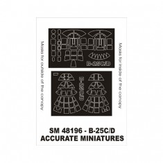 1/48 B-25C/D Mitchell Paint Mask for Accurate Miniatures kit (outside-inside)