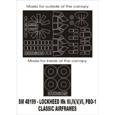 1/48 Hudson III/IV/V/VI/PBO-1 Paint Mask for Classic Airframes kit (outside-inside)
