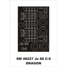1/48 Ju-88C-6 Night Fighter Paint Mask for Dragon kit (outside-inside)
