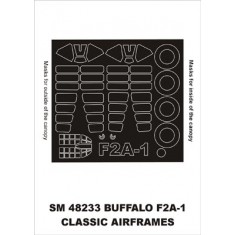 1/48 F2A-1 Buffalo Paint Mask for Classic Airframes kit (outside-inside)