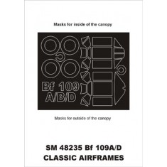 1/48 Messerschmitt Bf-109A/D Paint Mask for Classic Airframes kit (outside-inside)