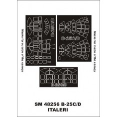 1/48 B-25C/D Mitchell Paint Mask for Italeri kit (outside-inside)