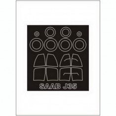 1/48 SAAB J-35 Draken Paint Mask for Hasegawa kit (outside-inside)