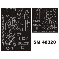 1/48 Fiat BR-20 Paint Mask for Special Hobby kit (outside-inside)