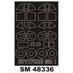 1/48 Spitfire Mk.I Paint Mask for Airfix kit (outside-inside)