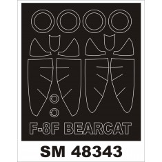 1/48 F8F Bearcat Paint Mask for HobbyBoss kit (outside-inside)