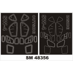 1/48 PZL SW-4 Paint Mask for Aeroplast kit (outside,inside)