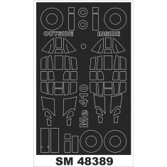 1/48 Messerschmitt Me410B-2 Paint Mask for Meng LS-001 kit (outside-inside)