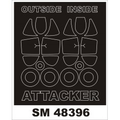 1/48 Supermarine Attacker FB.2 Paint Mask for Trumpeter kit (outside, inside)