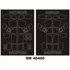 1/48 Aerospatiale SA.365F/AS.565SA Dauphin II Paint Mask for KittyHawk (outside, inside)