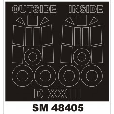 1/48 Fokker D.XXIII Paint Mask for RS Model kit (outside, inside)