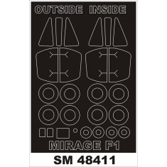 1/48 Mirage F1 Ct/Cr Paint Mask for Kittyhawk kit (outside, inside)