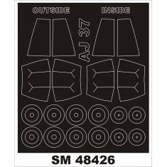 1/48 Saab AJ-37 Viggen Paint Mask for Special Hobby kit (outside-inside)