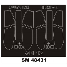 1/48 Bell AH-1Z Viper Attack Helicopter Paint Mask for Kittyhawk kit (outside-inside)