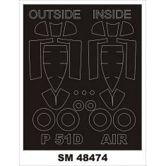 1/48 P-51D Mustang Paint Masks for Airfix kits (outside, inside)