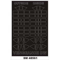 1/48 Vengenance II Canopy (outside, inside) Paint Mask for Dora Wings kits