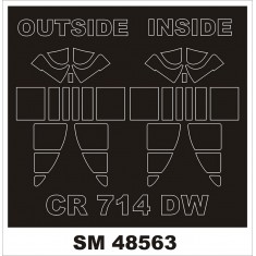 1/48 CR 714 Canopy and Wheel Masks for Dora Wings kits (Outside, Inside)