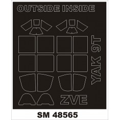 1/48 Yak-9T Canopy and Wheel Masks for Zvezda kits (Outside, Inside)