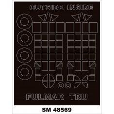 1/48 Fairey Fulmar  Canopy Masks (outside and inside) for Trumpeter kits