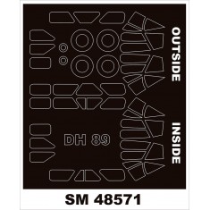 1/48 de Havilland DH.89 Dragon Rapide Canopy Masks for Armory Production kits