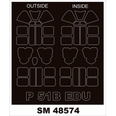 1/48 P-51B Mustang Canopy Masks for Eduard kits